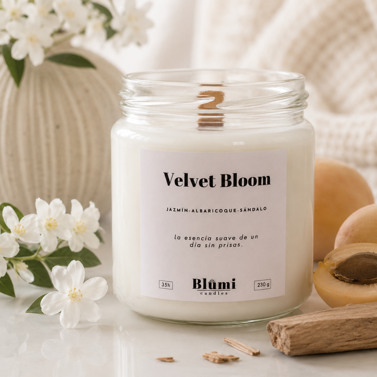 Velvet Bloom · Vela Aromática de Soja · 230 gr