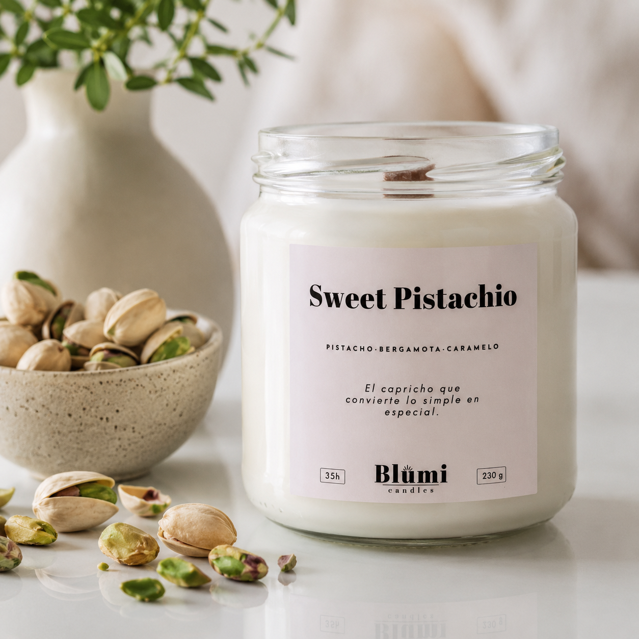 Sweet Pistachio · Vela Aromática de Soja · 230 gr