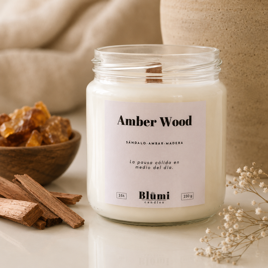 Amber Wood · Vela Aromática de Soja · 230 gr