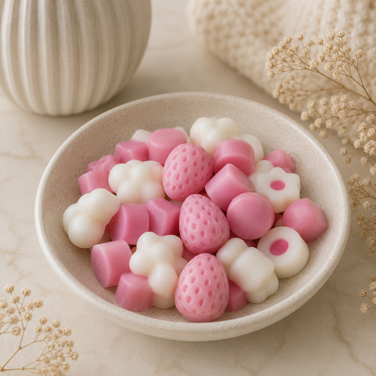 Fresa & Nata Wax melts | Cera aromática de soja con aroma a fresa, nata y almizcle