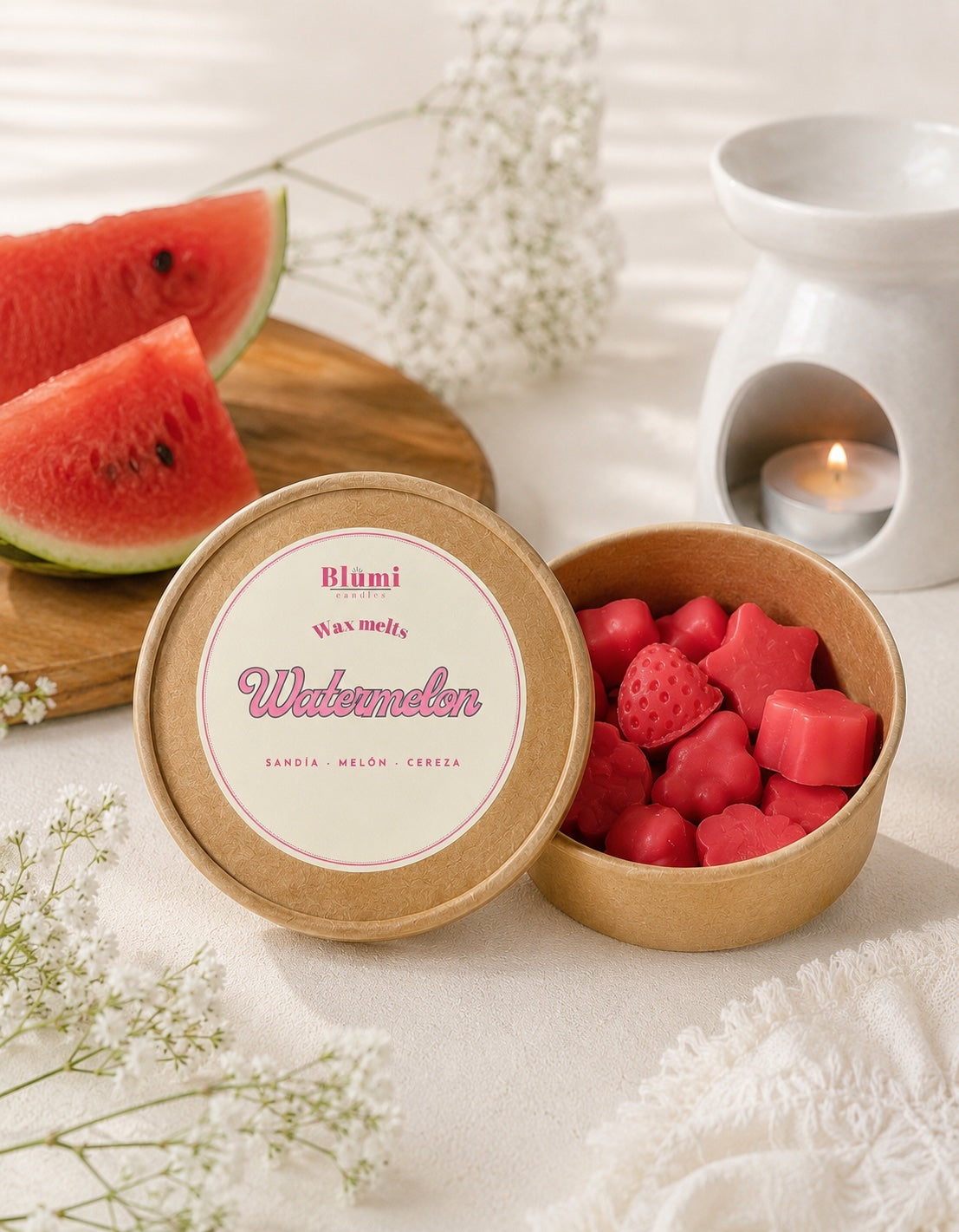 Watermelon Wax melts | Cera aromática de soja con aroma a melón y kiwi